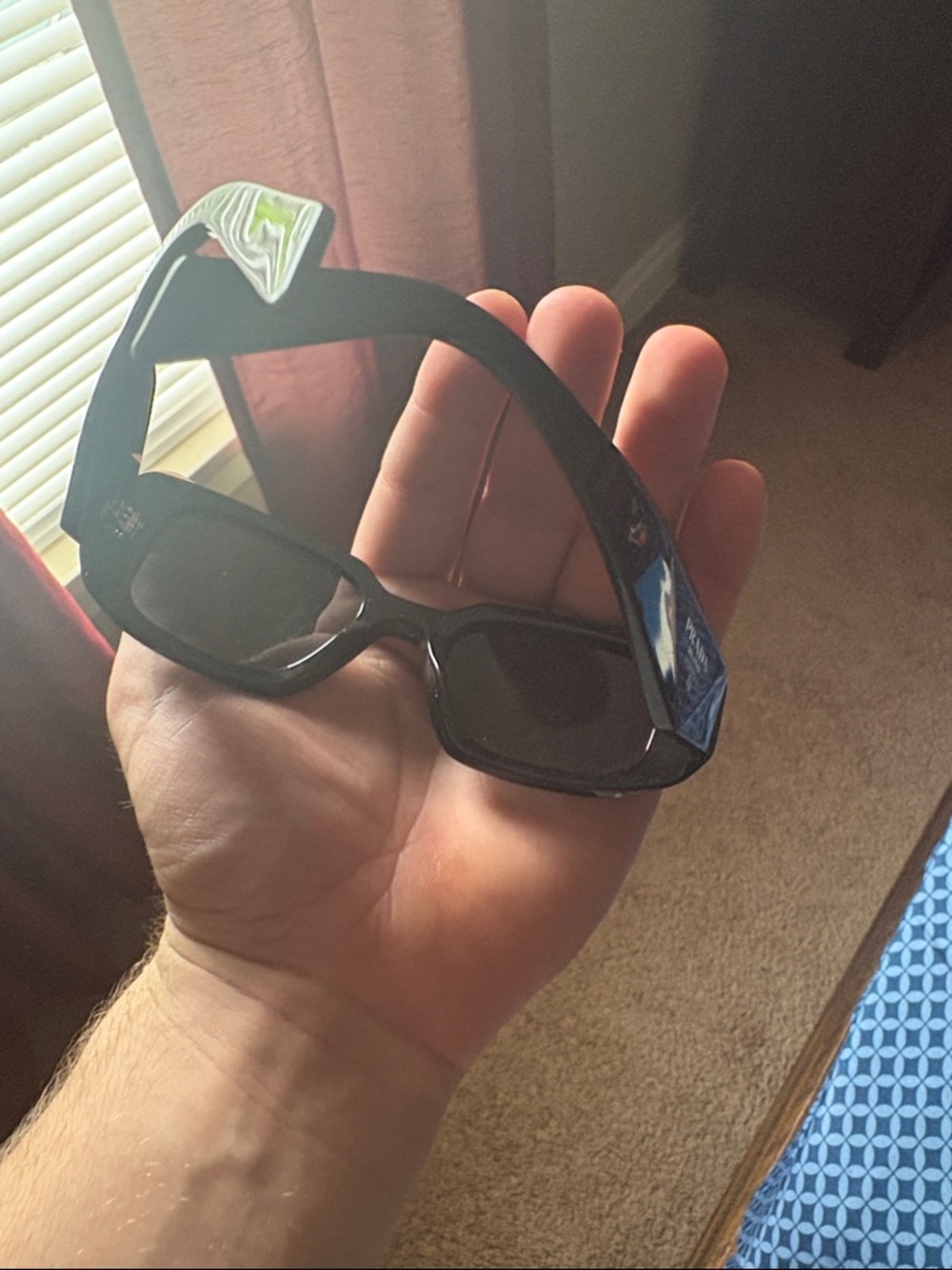 Prada Black Logo Temple Sunglasses - Picture 3 of 5
